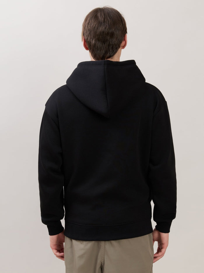 Apex - Relaxed Fit Printed Zipper Hoodies - Black