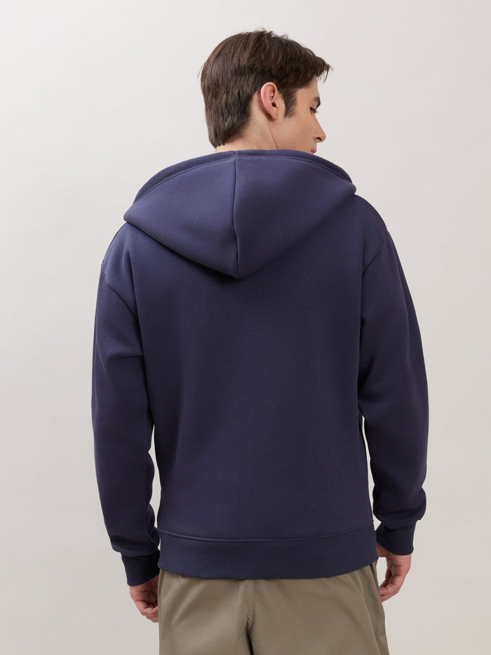 Apex - Relaxed Fit Printed Zipper Hoodies - Blue