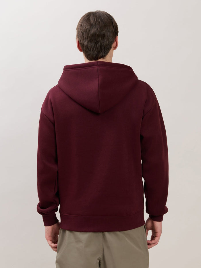 Apex - Relaxed Fit Printed Zipper Hoodies - Wine