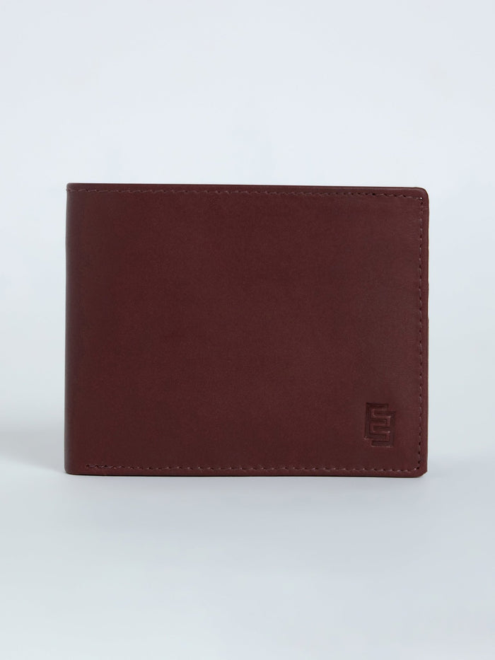 Arctic-1 - Bi-Fold Leather Wallet - Cherry Red