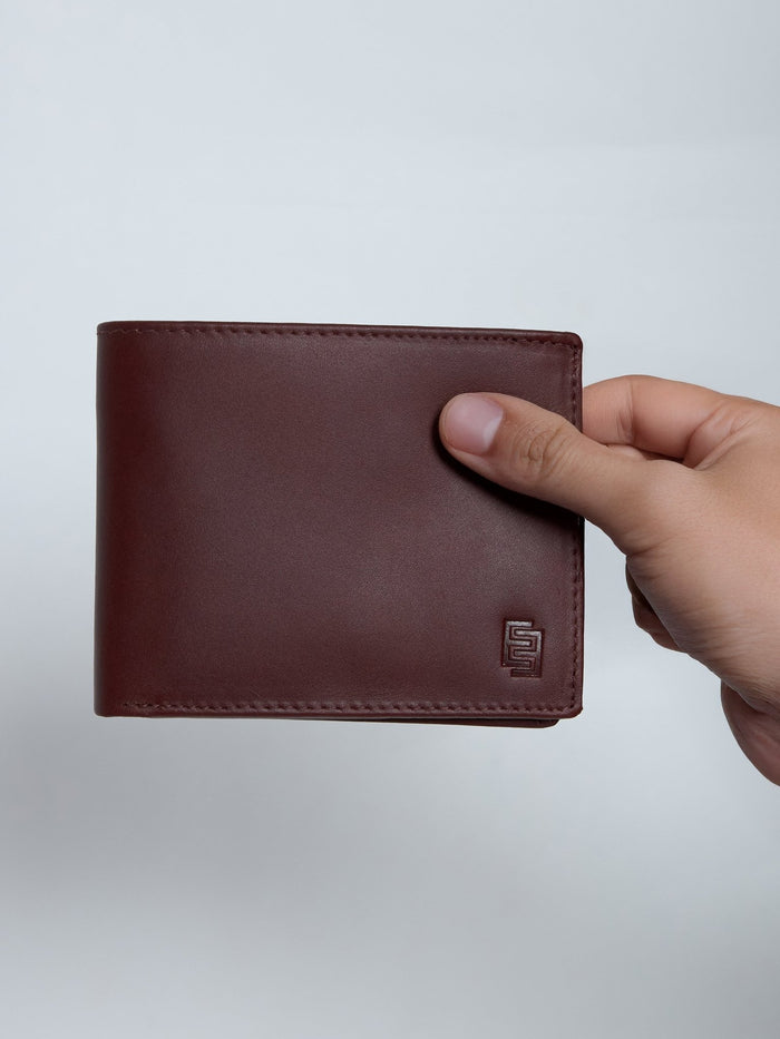 Arctic-1 - Bi-Fold Leather Wallet - Cherry Red