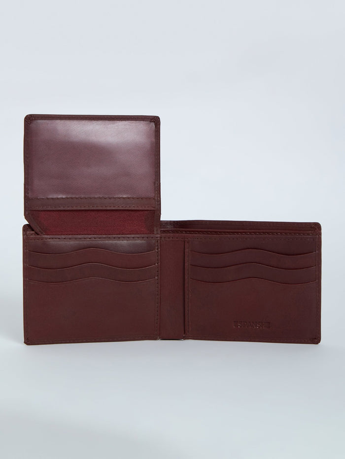 Arctic-1 - Bi-Fold Leather Wallet - Cherry Red
