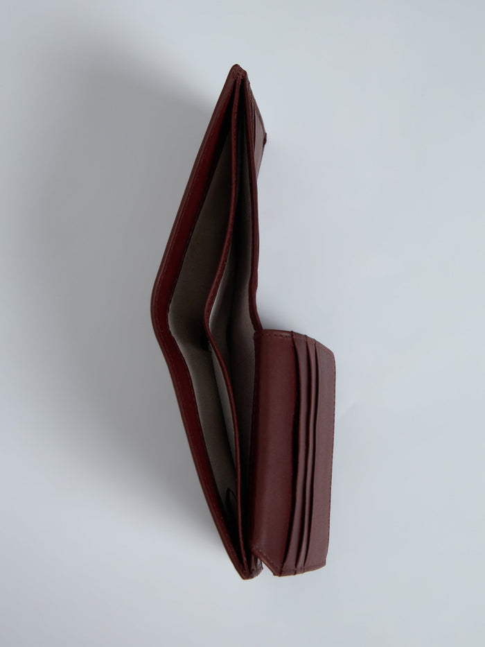 Arctic-1 - Bi-Fold Leather Wallet - Cherry Red