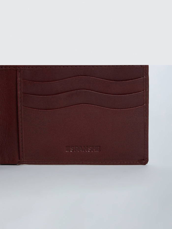 Arctic-1 - Bi-Fold Leather Wallet - Cherry Red