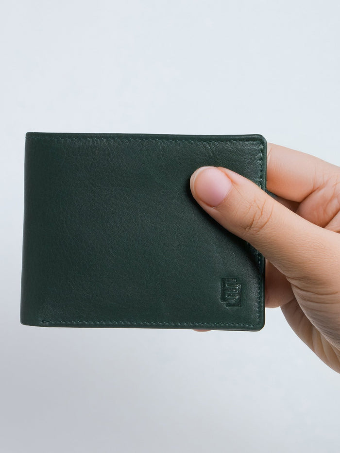 Arctic-1 - Bi-Fold Leather Wallet - Green