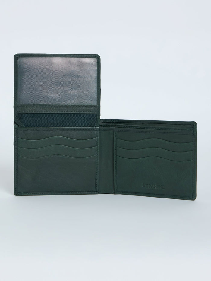 Arctic-1 - Bi-Fold Leather Wallet - Green