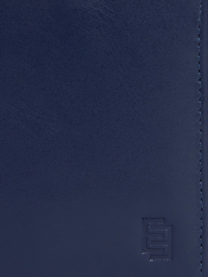 Arctic-1 - Bi-Fold Leather Wallet - Navy Blue
