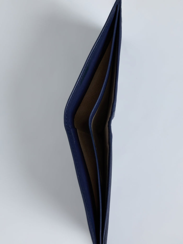 Arctic-1 - Bi-Fold Leather Wallet - Navy Blue