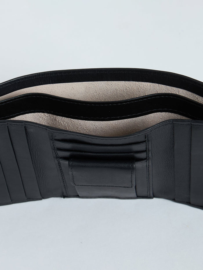 Arctic-10 - Leather Trifold Wallet - Black