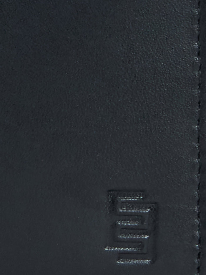 Arctic-10 - Leather Trifold Wallet - Black