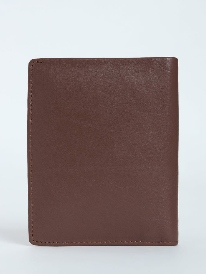 Card Holder Leather Wallet with ID Window - brown