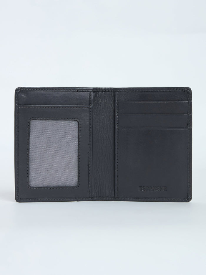 Card Holder Leather Wallet with ID Window - Grey