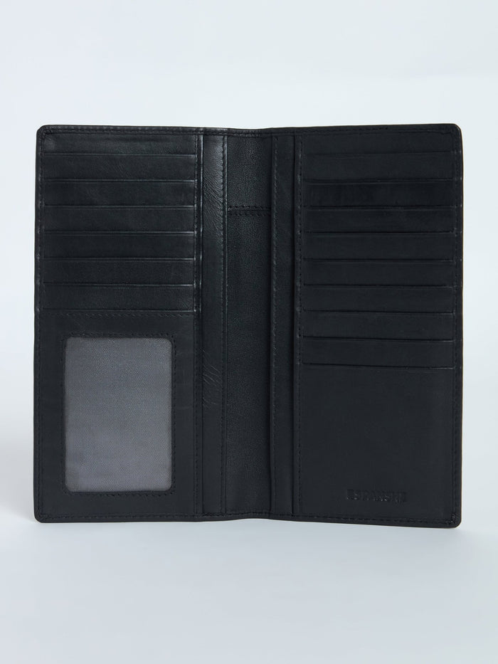 Men's Bi-Fold Leather Hand Wallet - Black