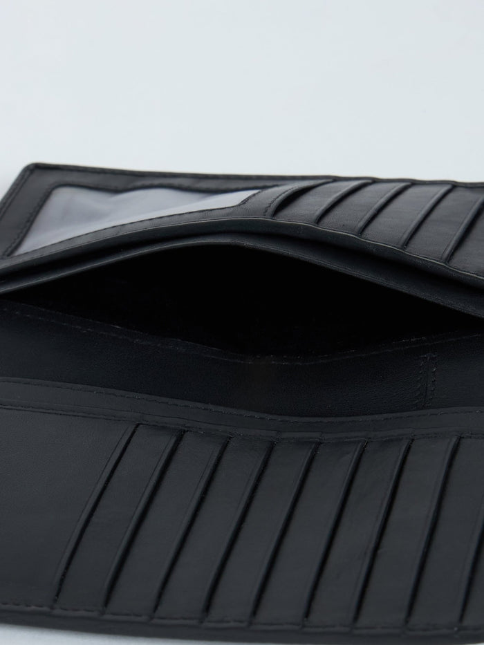 Men's Bi-Fold Leather Hand Wallet - Black