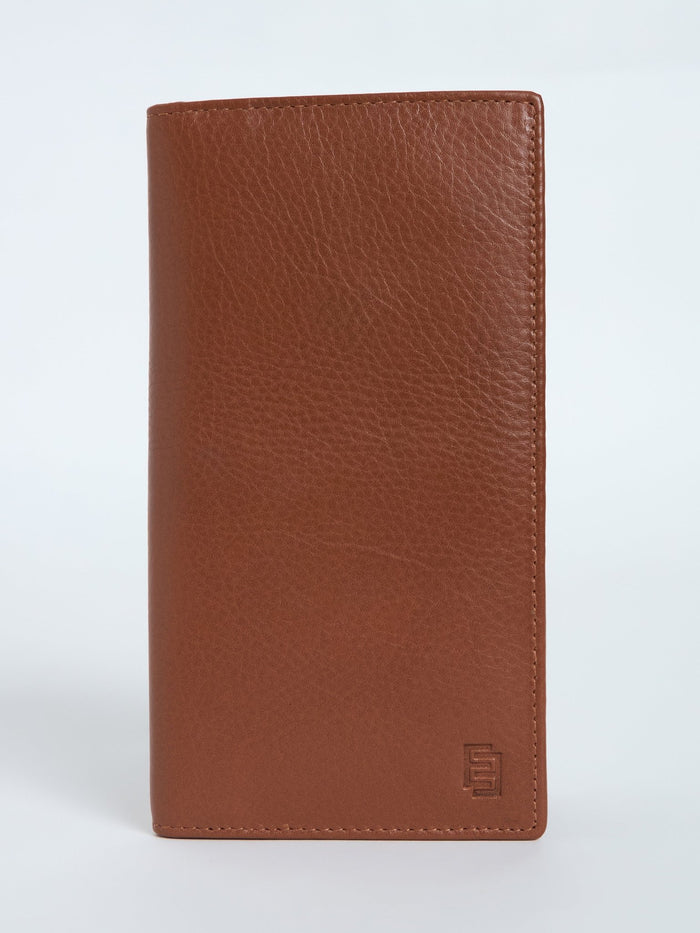 Men's Bi-Fold Leather Hand Wallet - Brown