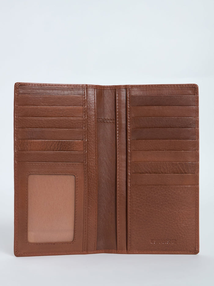 Men's Bi-Fold Leather Hand Wallet - Brown