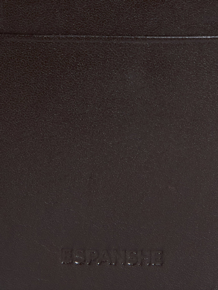 Men's Bi-Fold Leather Hand Wallet - Dark Brown