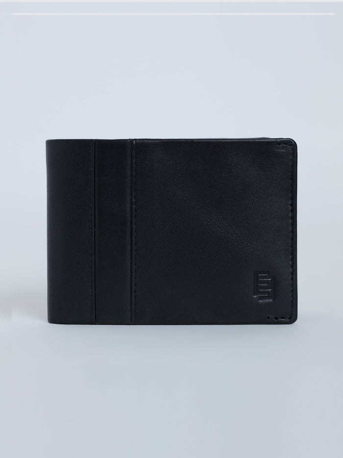 Arctic-3 - Bi-Fold Leather Wallet - Black
