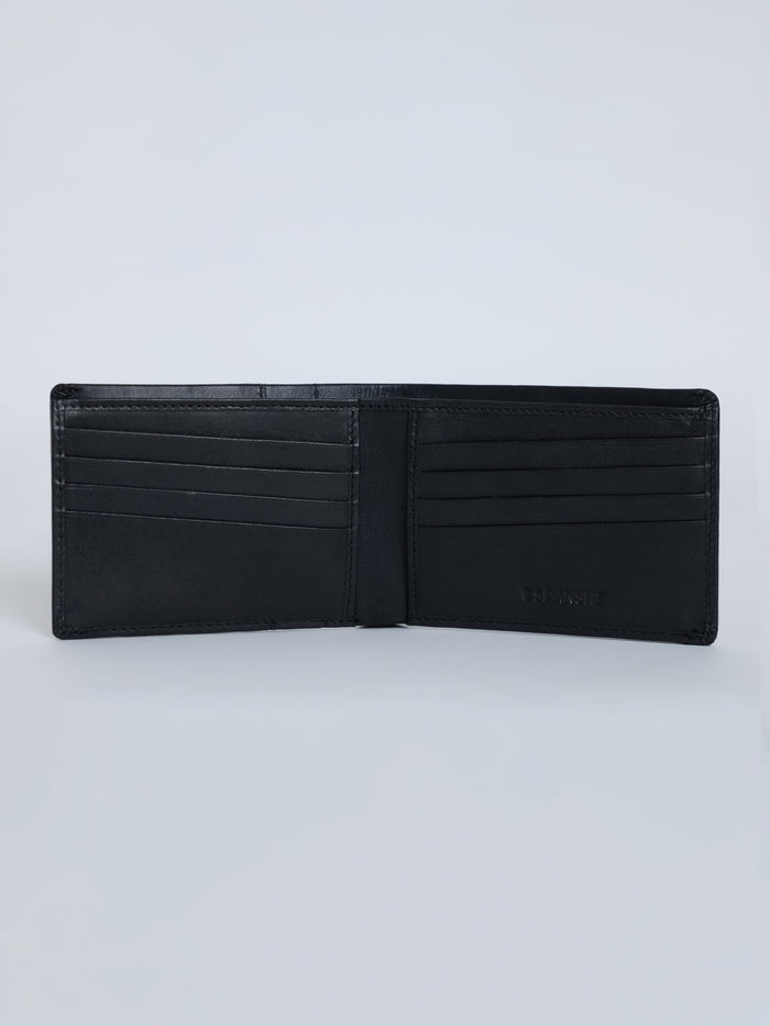 Arctic-3 - Bi-Fold Leather Wallet - Black