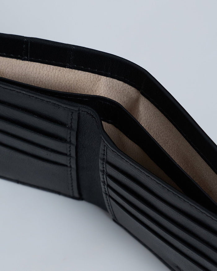 Arctic-3 - Bi-Fold Leather Wallet - Black