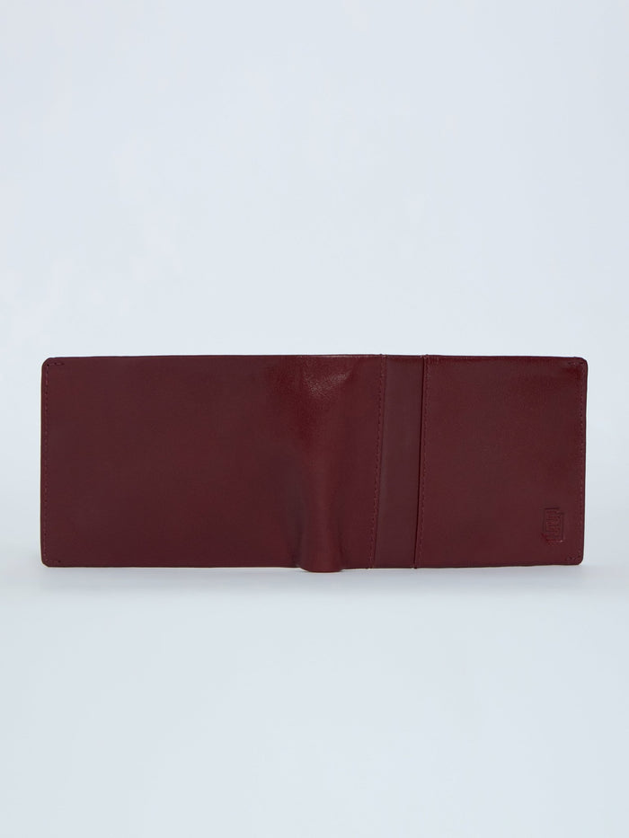Arctic-3 - Bi-Fold Leather Wallet - Cherry Red