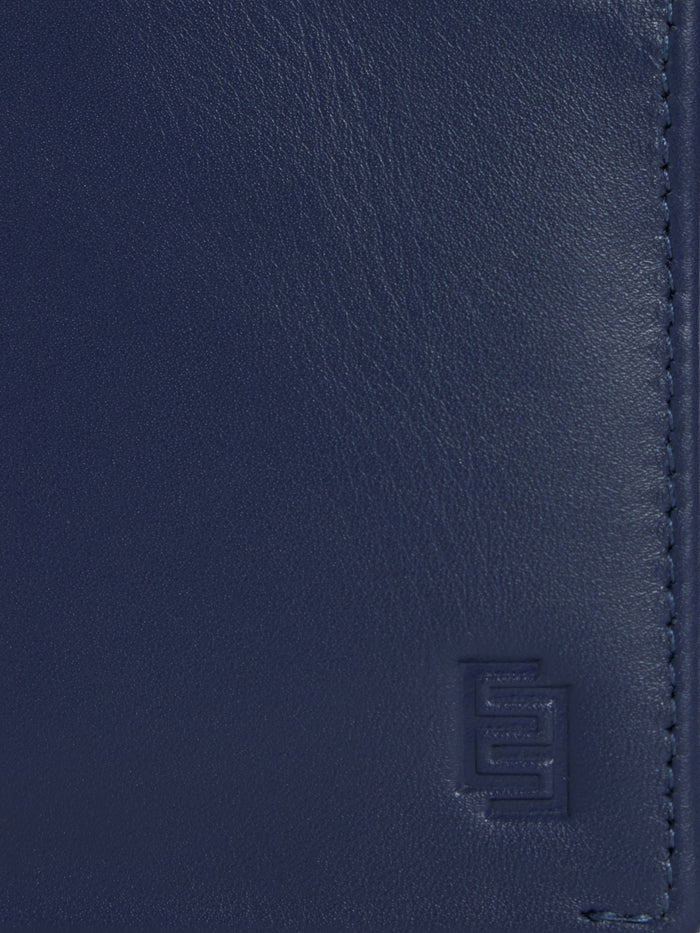 Arctic-3 - Bi-Fold Leather Wallet - Navy Blue