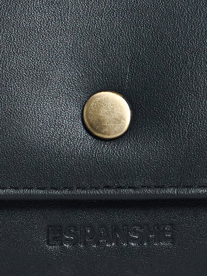 Arctic-4 - Snap Button Leather Wallet - Black