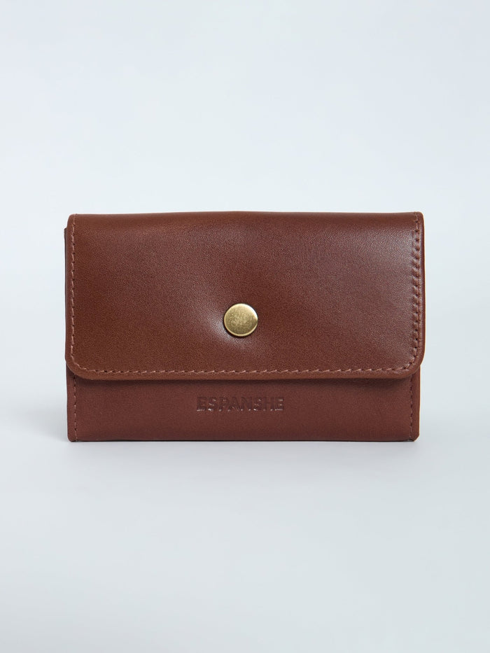 Arctic-4 - Snap Button Leather Wallet - Brown