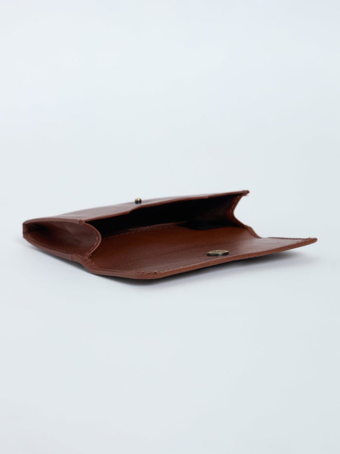 Arctic-4 - Snap Button Leather Wallet - Brown