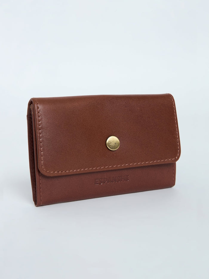 Arctic-4 - Snap Button Leather Wallet - Brown