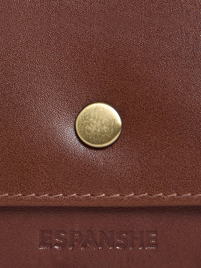 Arctic-4 - Snap Button Leather Wallet - Brown