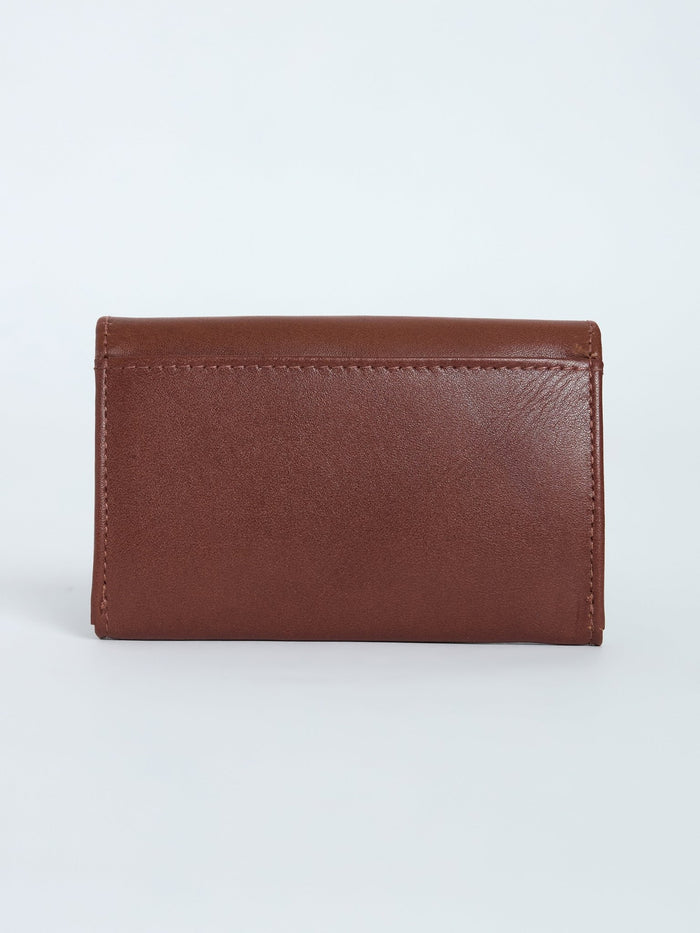 Arctic-4 - Snap Button Leather Wallet - Brown