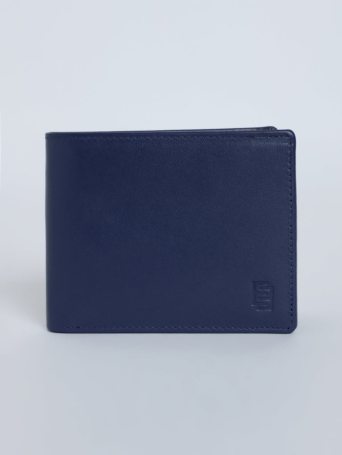 Arctic-5 - Vertical Leather ID Wallet - Navy Blue