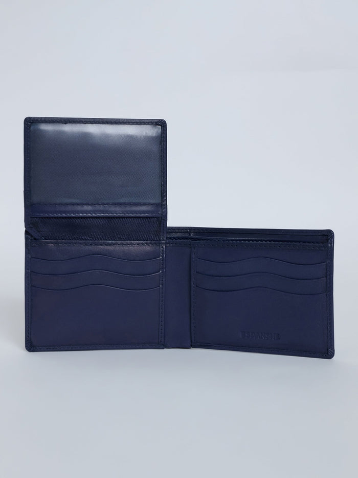 Arctic-5 - Vertical Leather ID Wallet - Navy Blue