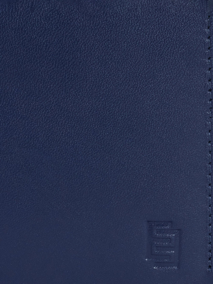 Arctic-5 - Vertical Leather ID Wallet - Navy Blue