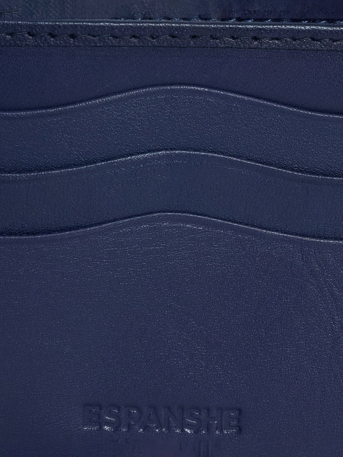 Arctic-5 - Vertical Leather ID Wallet - Navy Blue
