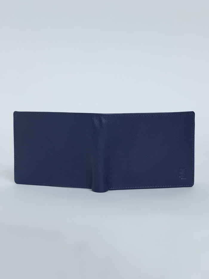 Arctic-5 - Vertical Leather ID Wallet - Navy Blue