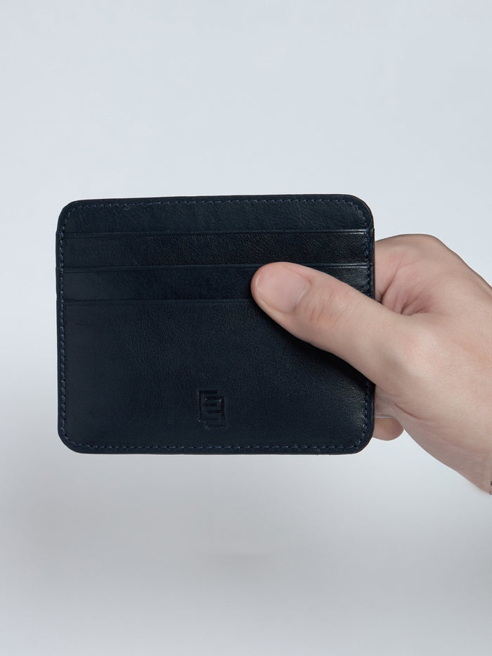 Arctic-7 - Card Holder Leather Wallet - Navy Blue