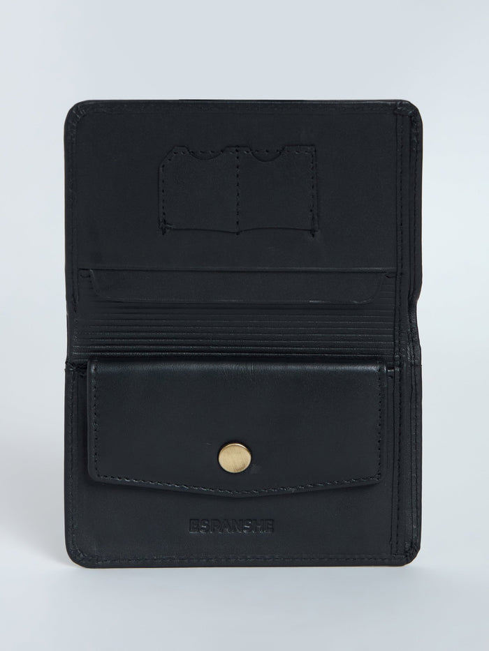 Arctic-8 - Vertical Leather Soft Wallet - Black