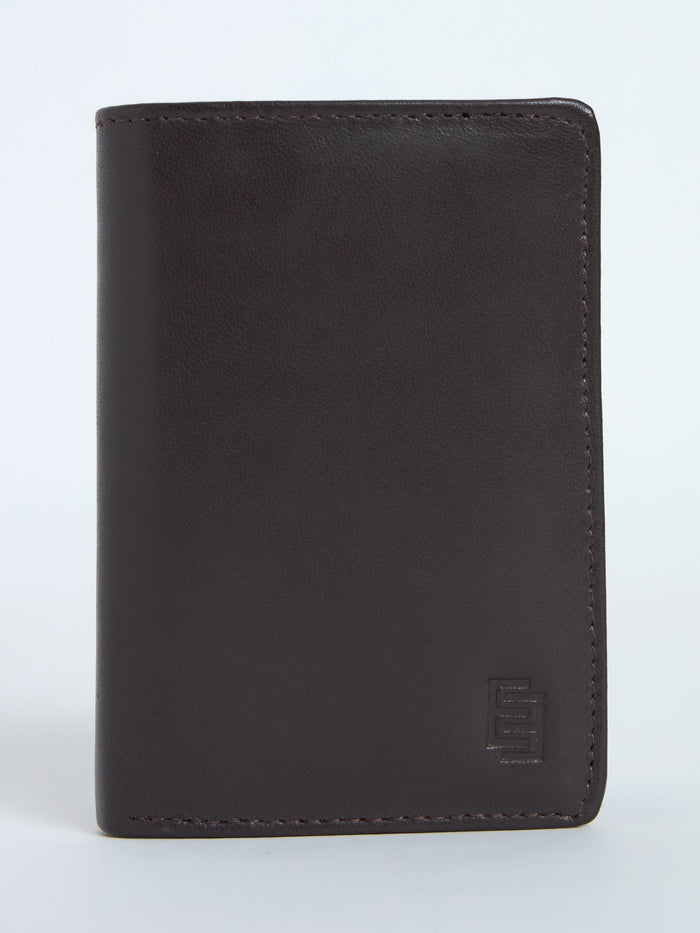 Arctic-8 - Vertical Leather Soft Wallet - Brown