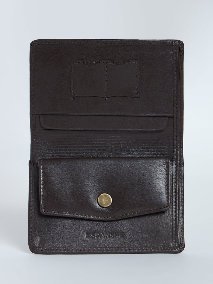 Arctic-8 - Vertical Leather Soft Wallet - Brown