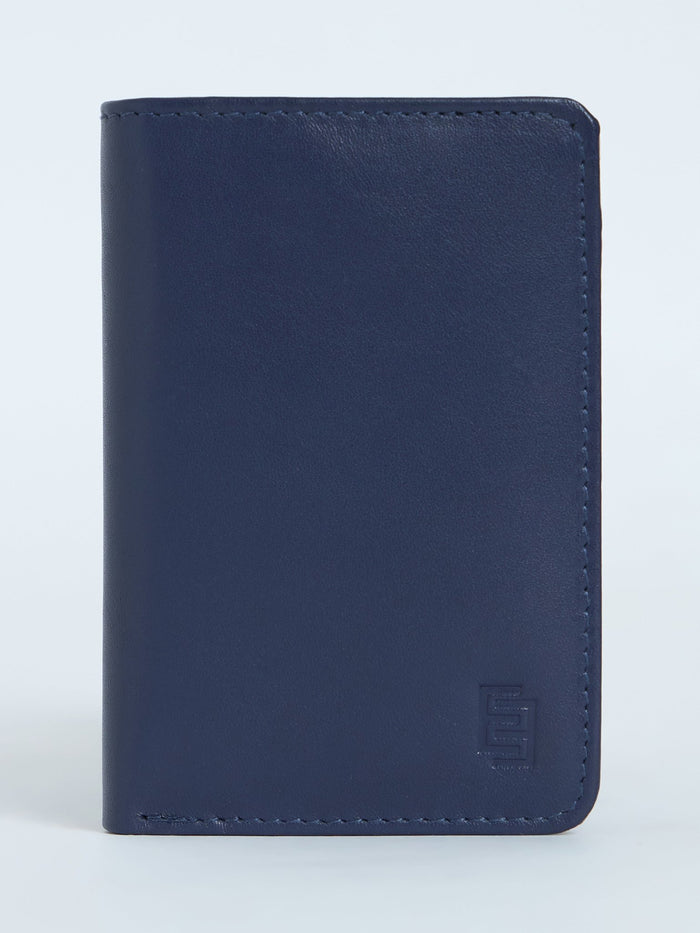 Arctic-8 - Vertical Leather Soft Wallet - Navy Blue
