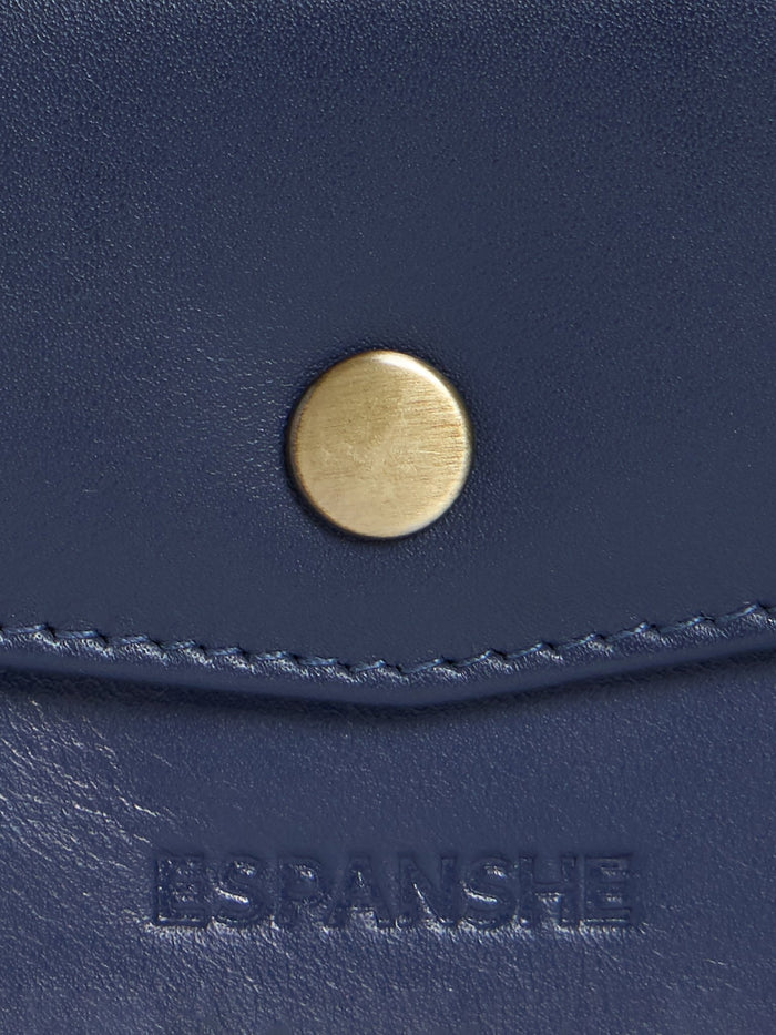 Arctic-8 - Vertical Leather Soft Wallet - Navy Blue