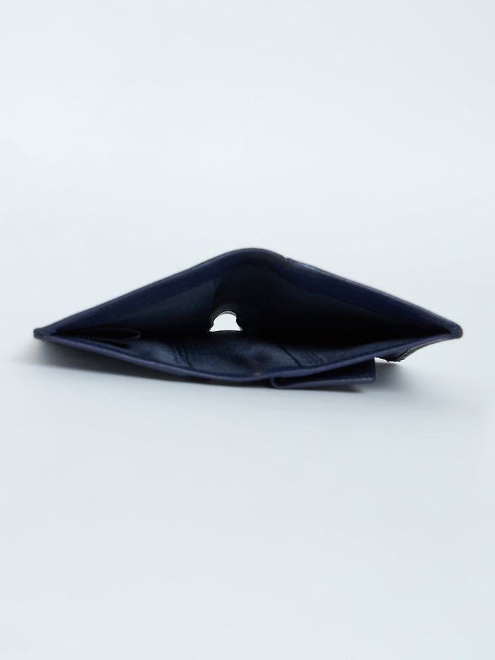 Arctic-8 - Vertical Leather Soft Wallet - Navy Blue