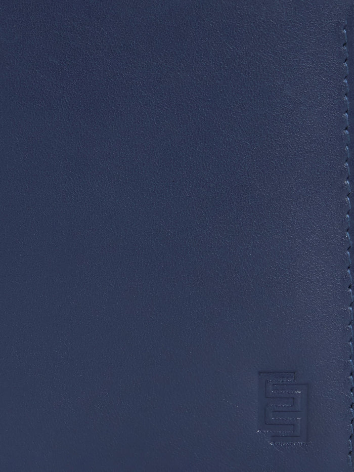 Arctic-8 - Vertical Leather Soft Wallet - Navy Blue