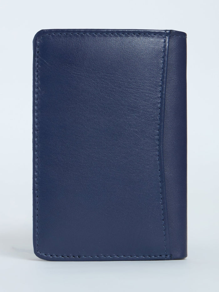 Arctic-8 - Vertical Leather Soft Wallet - Navy Blue