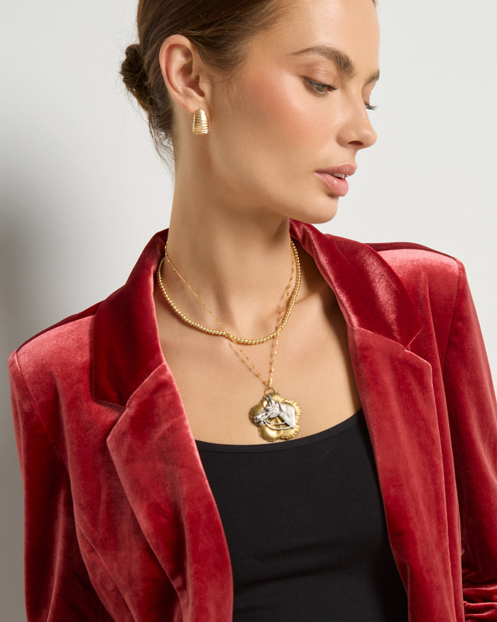 Maple $|& SEAS Aries Ruched Sleeve Blazer - VOF Front