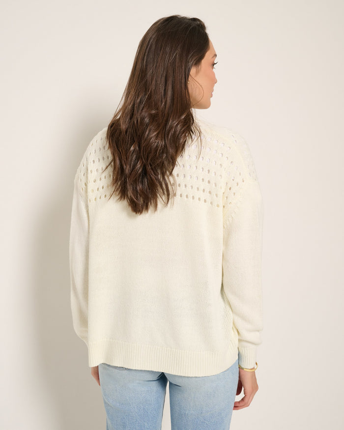 Cream $|& SEAS Atlantean Cardigan - SOF Back