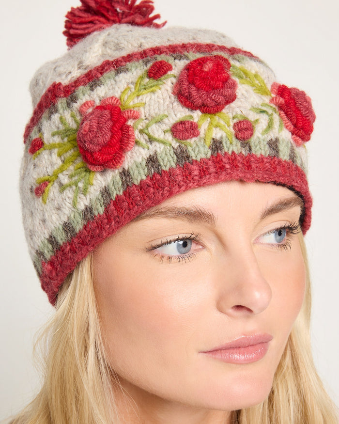 Light Natural $|& Lost Horizons Knitwear Aubrey Beanie - SOF Full Front