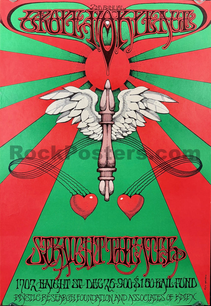 AUCTION - AOR 2.230 - 2nd Annual Grope For Peace - Grateful Dead - Rick Griffin - 1968 Poster - Straight Theater - Excellent - SF Rock Posters & Collectibles